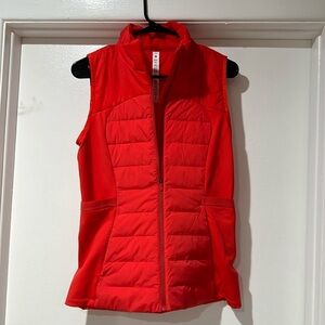 EUC Lululemon  Down for it All red women’s  vest. Size 8.